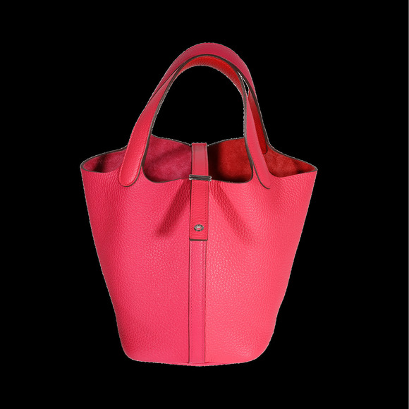 Hermes Rose Extreme, Rose Mexico, & Rouge De Coeur Clemence Picotin Lock 18 PHW - Picture 1 of 6